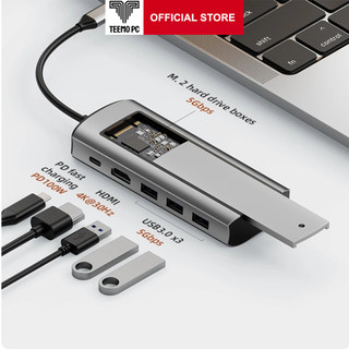  Box Ổ Cứng M2 SSD Kèm Bộ HUB TEEMO PC Chia 6 Cổng USB Type C Dùng Cho Laptop Surface Macbook IPad Điện Thoại Smart Phone 