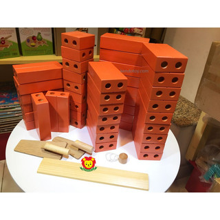 Gạch gỗ xây dựng mầm non cho bé kích thước lớn nhất, đồ chơi giáo dục mầm non, thiết bị dạy học