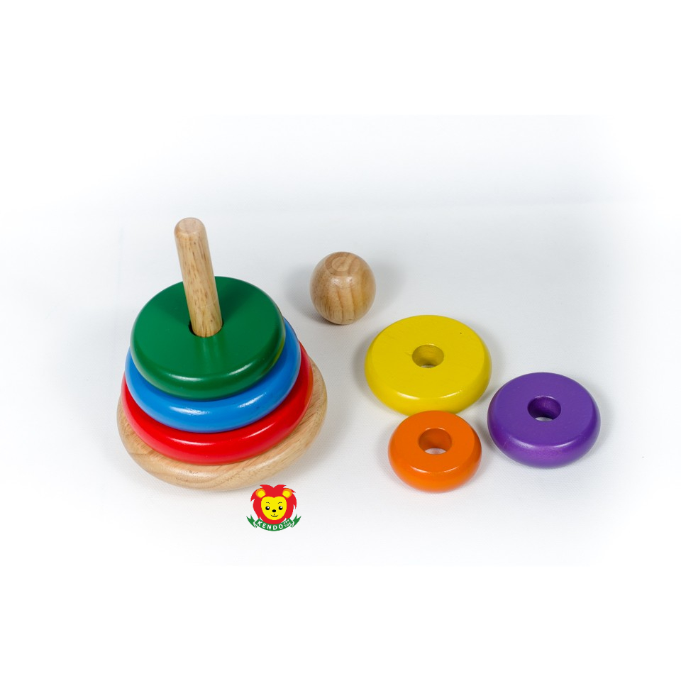Tháp lật đật đồ chơi cho trẻ sơ sinh và trẻ nhỏ, đồ chơi giáo cụ an toàn, đồ chơi gỗ tự nhiên cao cấp