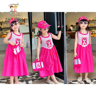 🌺 k69- váy 3 lỗ sọc gấu hồng dễ thương