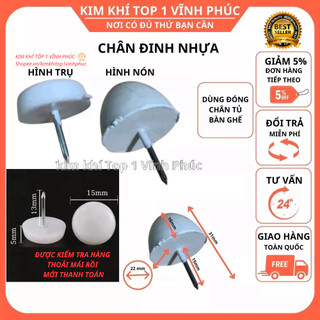 Chân đinh nhựa đế nhựa đóng tủ chân bàn ghế