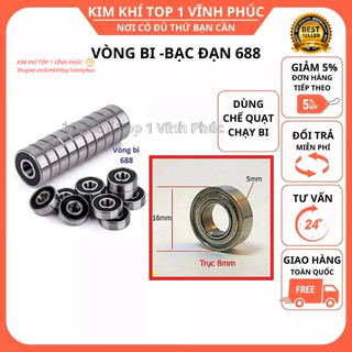 Vòng bi bạc đạn 688 chế quạt 16mm trục 8mm