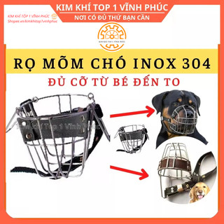 Dọ rọ mõm chó to bé inox, phụ kiện thú cưng
