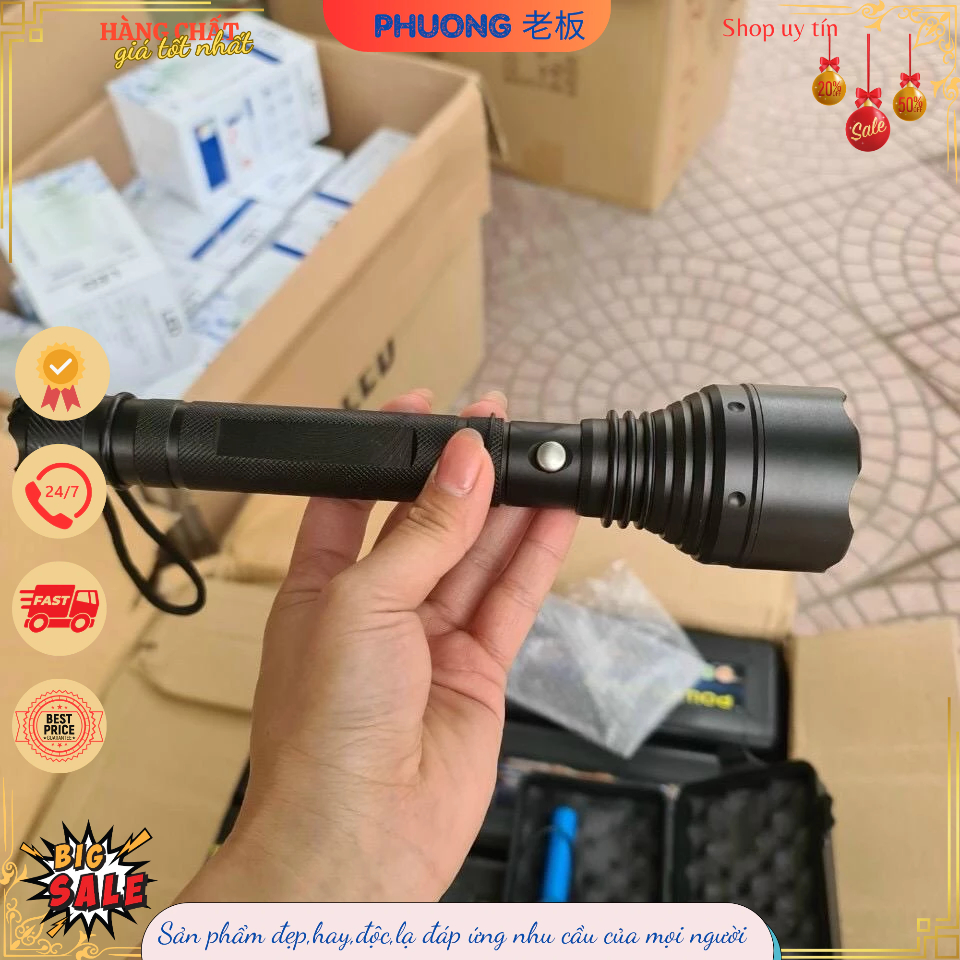Đèn pin siêu sáng cao cấp 2 pin ocp