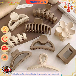 Set 10 kẹp tóc nâu trắng Hàn Quốc dễ thương, sét 10 kẹp tóc người lớn với nhiều chi tiết khác nhau ocp