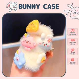 Dây chun cột tóc nữ hình thỏ và mây hồng nhồi bông đáng yêu, cute