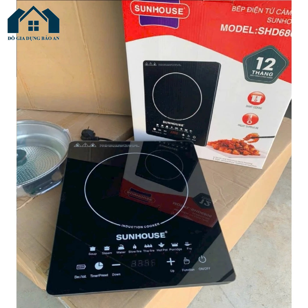 Bếp Từ SHD 6088 Cảm Ứng Cao Cấp, Nồi Lẫu Điện Từ Mặt Kính Chịu Lực Công Suất Cao
