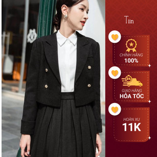 Chân váy dáng xoè dài xếp ly đỉa cạp tiinstore 	gc23158