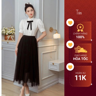 Chân váy midi voan dập ly tiinstore gc23002