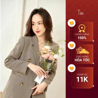 Áo blazer cổ ve tay xẻ đính 3 khuy túi cơi TIINSTORE ADK232