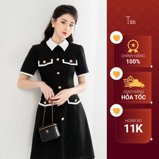 Váy cổ đức 4 nắp túi viền TIINSTORE VHN692