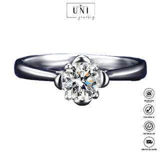 Nhẫn kim cương nhân tạo, nhẫn cầu hôn 3ly, 4 chấu uni kc02