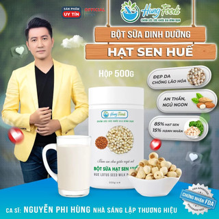 Bột Sữa Hạt Sen Huế Hạnh Nhân - Giúp Giảm Stress và Cải Thiện Giấc Ngủ - Hung Foods - Hàng Chính Hãng