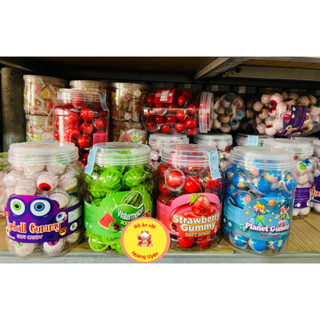  Bán sỉ Lọ Kẹo dẻo trên 55 cái 10g với hình dưa hấu con mắt dâu tây thơm ngon hấp dẫn đồ ăn vặt 