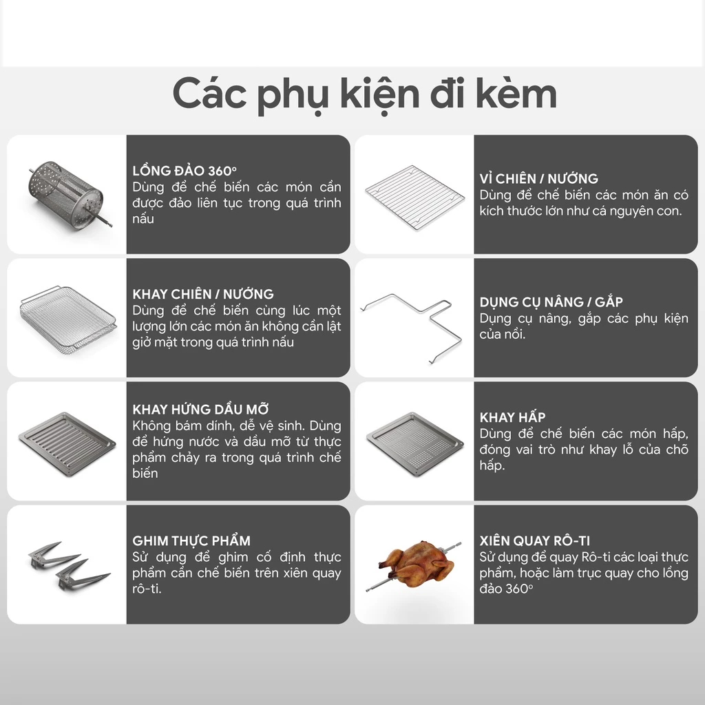 Nồi Chiên Không Dầu Kèm Hấp 2GOOD S100 – Đa Năng 2 Trong 1 , Lồng Tự Đảo 360° Dung tích 20L