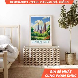 Tranh treo tường, New York Central Park Travel Poster, Manhattan New York Wall Art, Wall Art Gallery, tặng kèm đinh treo
