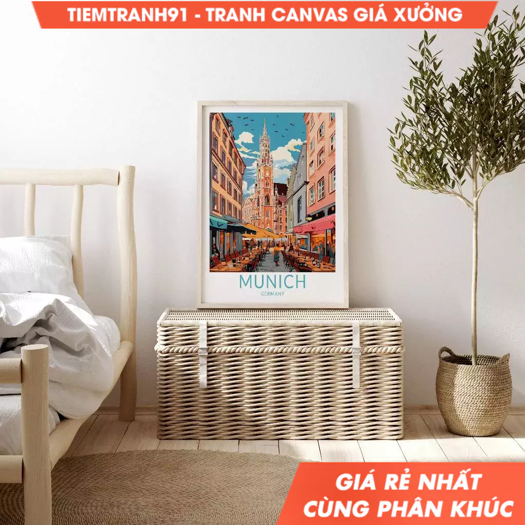 Tranh treo tường, Munich Germany Travel Poster Wall Art, Munich Germany Travel Poster, Europe Travel