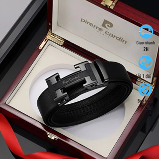 Thắt Lưng Nam(Tặng Kèm Hộp Gỗ) Dây Nịt Nam Da Bò Pierre Cardin Khóa Tự Động Cao Cấp Cực Đẹp Mẫu Mới 2024