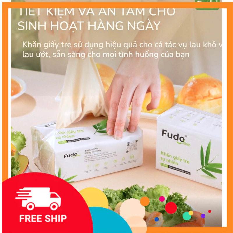 1 Thùng Giấy Rút Hữu Cơ Fudo 20 gói, 130 tờ 3 lớp/gói