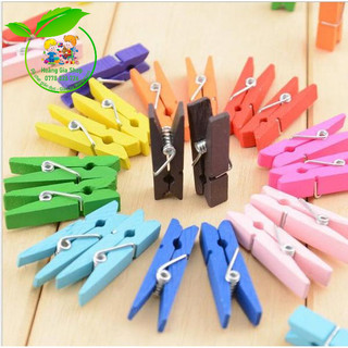 Set 50 Kẹp gỗ màu 4.5cm