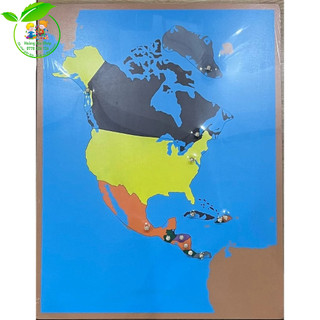 Giáo cụ Montessori - Puzzle map of North America