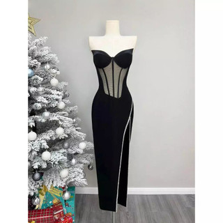 [ SALE ] Đầm maxi  cúp xẻ dài kết đá