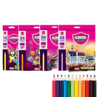 Bộ bút chì màu gỗ vẽ siêu sáng 12/18/24/48 màu Master Art super bright