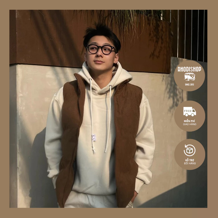 Áo Hoodie Nam Trơn Túi Dọc Zj 9092 RHODISHOP