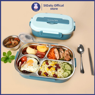 Hộp ăn trưa bằng thép không gỉ đặt hộp bento bento cho trẻ em chàng trai cho người lớn với muỗng và túi