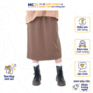 Chân váy suông Minion Clothing xẻ sau, cạp lưng thun, phong cách Ulzzang Streetwear V2803