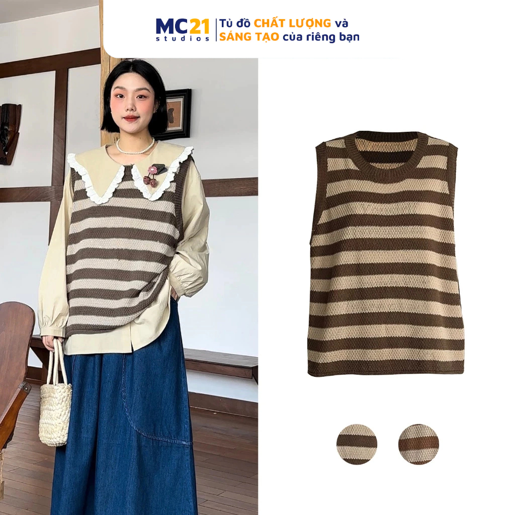 Áo gile len MC21.STUDIOS freesize Unisex form rộng nam nữ Ulzzang Streetwear Hàn Quốc vải mềm xịn A3707