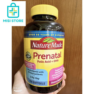 Vitamin tổng hợp bầu Mỹ Prenatal + DHA 200ml Nature Made, 150 viên (Bầu Mỹ), Mẫu mới
