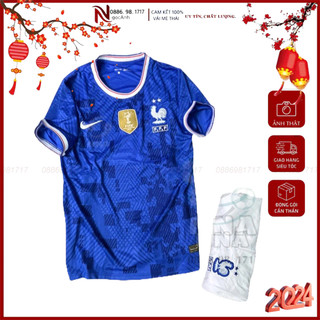 Set Bộ Thể Thao, Bộ Quần Áo Bóng Đá, Áo Đá Banh ĐT Pháp Mẫu Retro 2018 Màu Xanh Dương_Hàng Cao Cấp Vải Thái