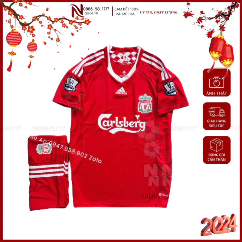 Bộ quần áo Bóng đá / Áo Bóng Đá ĐT Liverpool 2008/ Hàng cao cấp Thailand