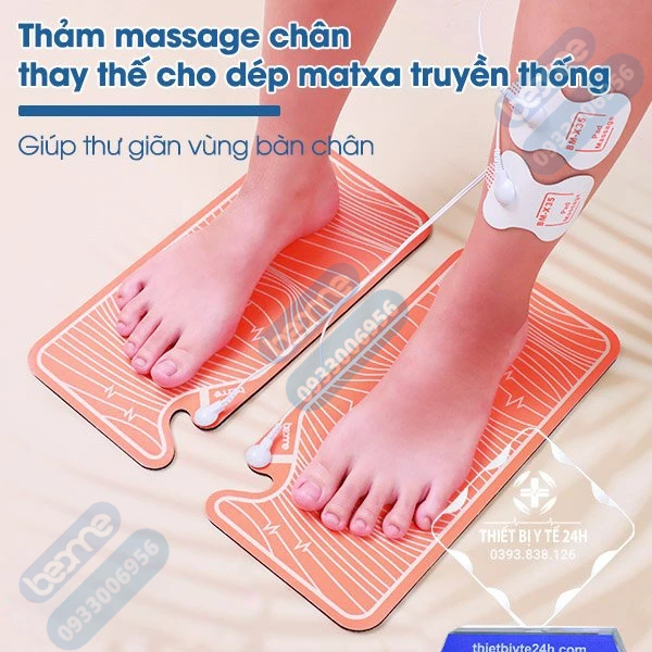 Máy Massage Xung Điện Trị Liệu Beame BM-X35, Máy Massage Châm Cứu Điện Xung, Thảm Massage Chân, Sạc USB