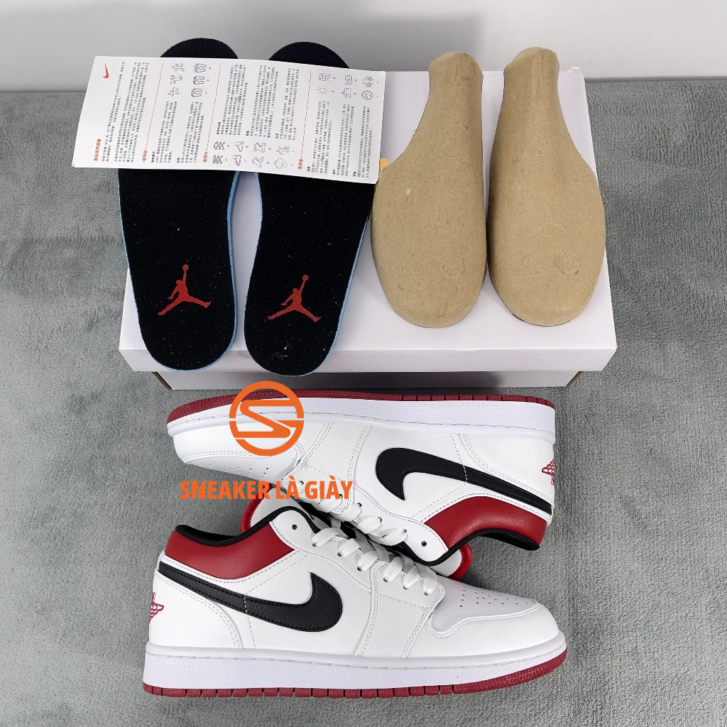 Giày Air Jordan 1 Low Gym Red White 553558-611 - High Quality Fullbox