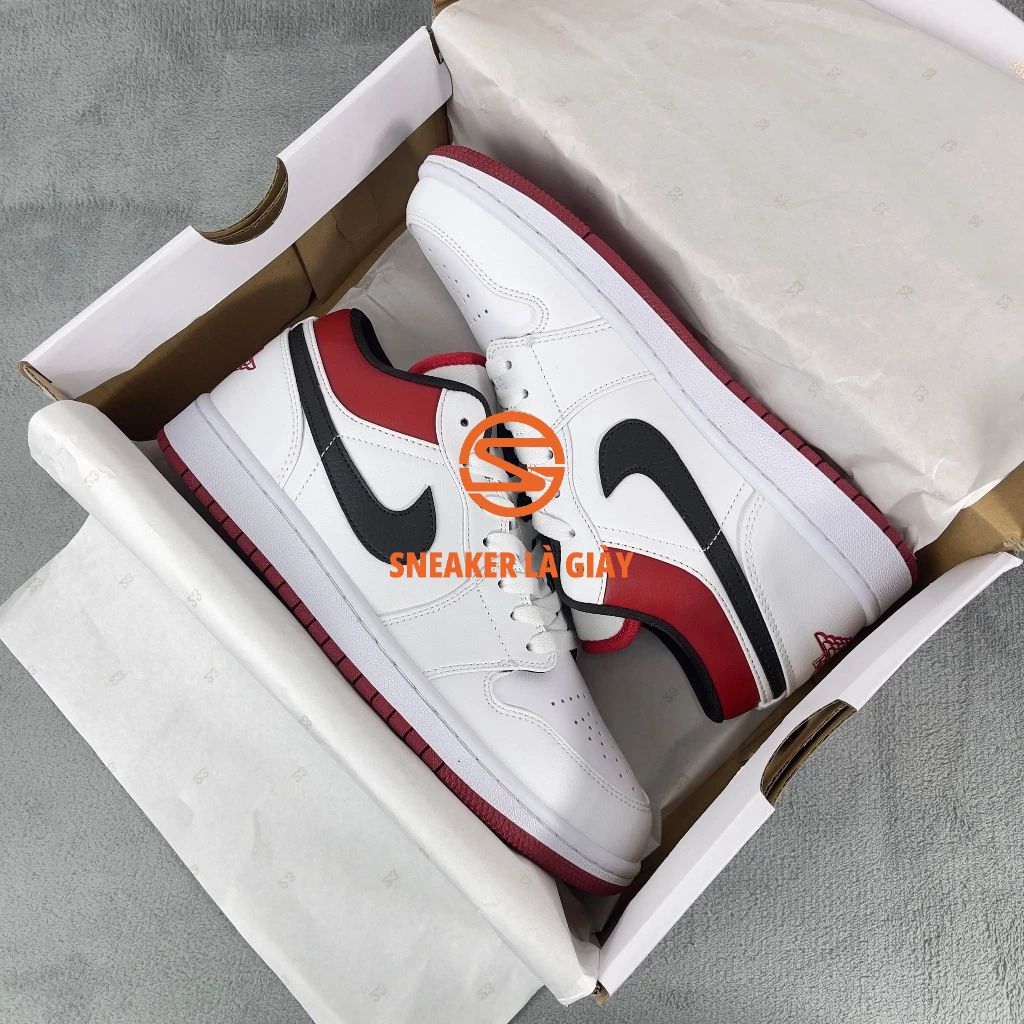 Giày Air Jordan 1 Low Gym Red White 553558-611 - High Quality Fullbox