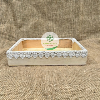Khay gỗ đựng trái cây hoa quả giỏ quà tết 35x25x7 cm