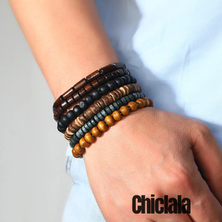 Set Vòng Tay Gỗ Unisex Nam Nữ Chiclala