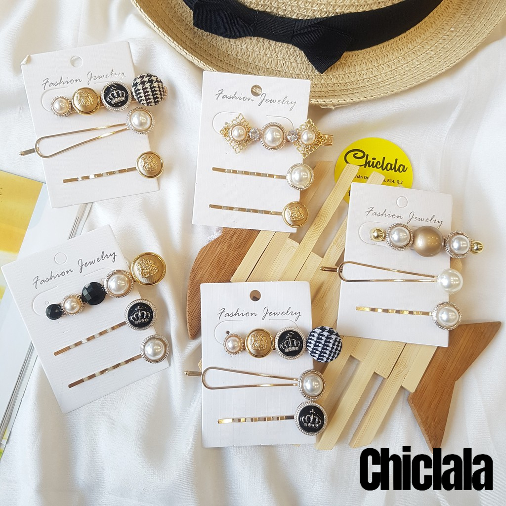 Set Kẹp Tóc Đính Hạt Chiclala