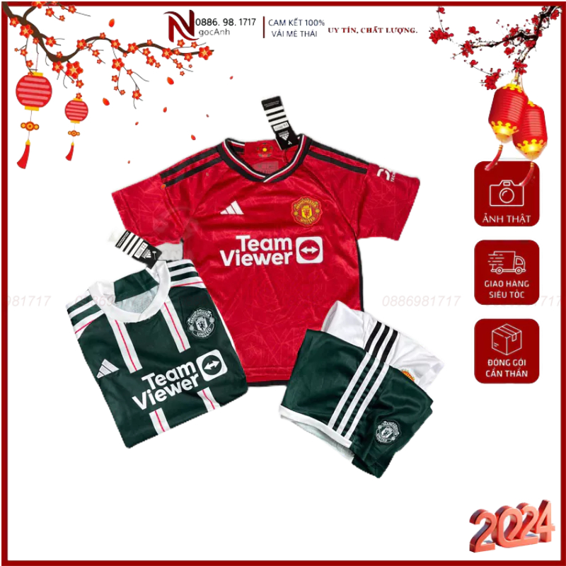 Bộ quần áo bóng đá Trẻ Em CLB Manchester United 2023/2024 mẫu chính thức_ Hàng cao cấp Thailand
