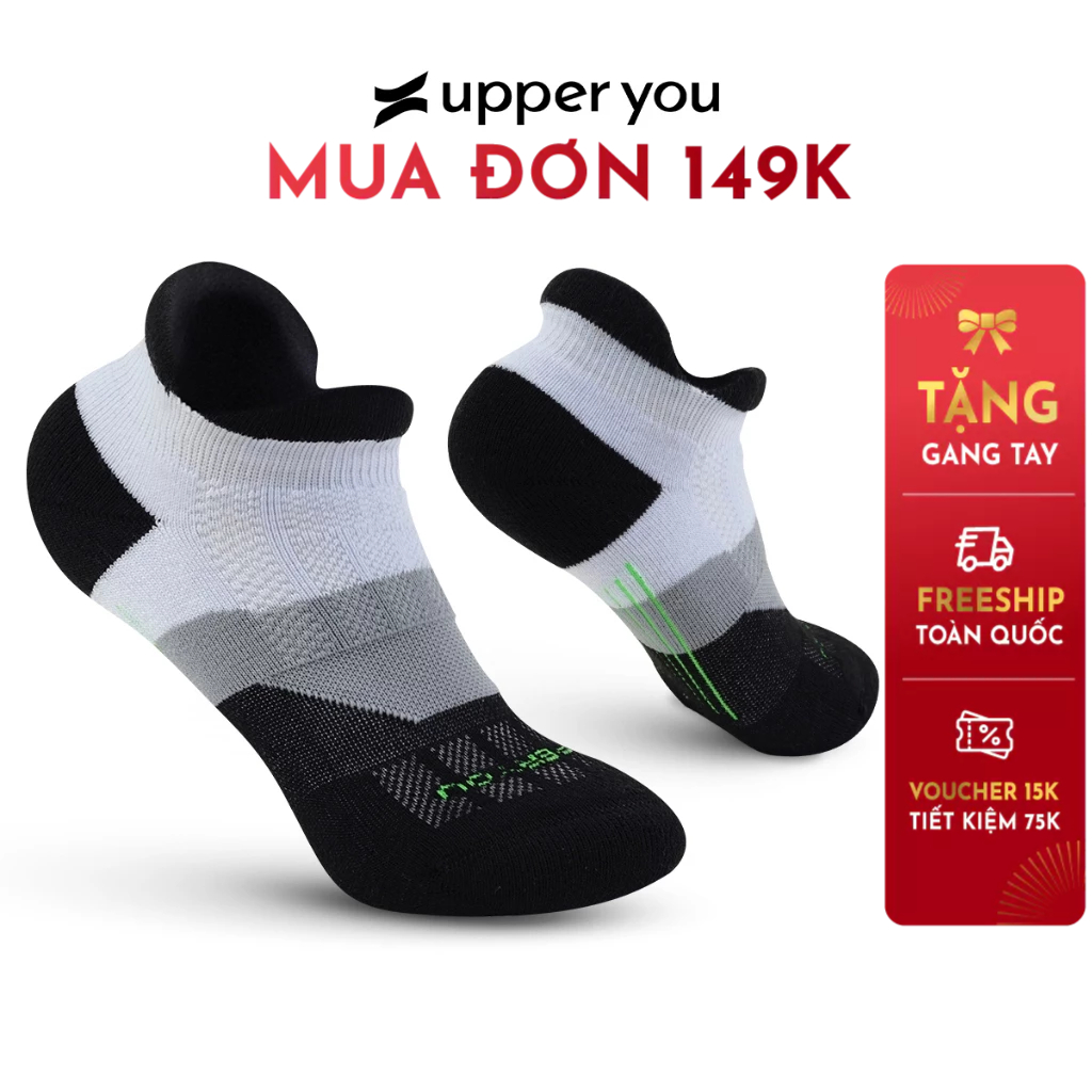 Tất Vớ Thể Thao Nam Cổ Ngắn UPPER YOU Max Cushion Dày Dặn Êm Ái Thoáng Khí Ma Sát Tốt - SPM2001