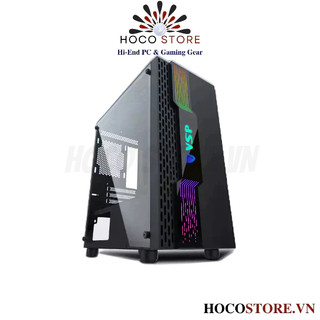 Vỏ case máy tính vsp gaming mid tower chassic m05 - có sẵn led rgb, nắp hông kính | hoco store pc