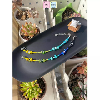 MaCherie Vòng tay Mắt Quỷ Evil Eye | Multiple Evil eyes | thuỷ tinh kết hợp hạt cườm