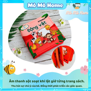 Đô chơi vải cho bé sơ sinh Lalala baby, song ngữ Anh Việt, âm thanh sột soạt kt 15x15cm My very first book Mô Mô home