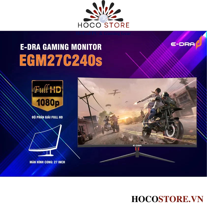 Màn hình PC Gaming EDRA EGM27C240s - 27 inch IPS FHD 240Hz - BH 24 tháng