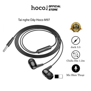 Tai nghe dây Hoco M97, micro đàm thoại, jack cắm 3.5mm, dây dài 1,2m, điều khiển một nút - hàng chính hãng.