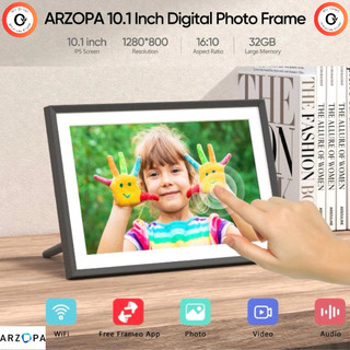 Khung Ảnh Chuyển Động Kỹ Thuật Số ARZOPA 10.1 inch Cảm Ứng có Wifi Khung ảnh điện tử Arzopa Digital Photo Frame Frameo