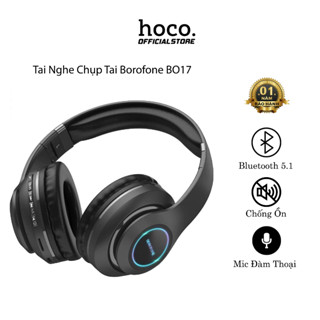 Tai nghe chụp tai Bluetooth Borofone Bo17, chống ồn, độ trễ thấp, âm thanh sống động, chống mồ hôi - Hàng Chính Hãng
