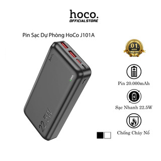 Pin sạc dự phòng Hoco J101/J101A/J101B, sạc nhanh 22.5W, tự ngắt khi quá tải, quá nhiệt, vỏ chống cháy, chống va đập